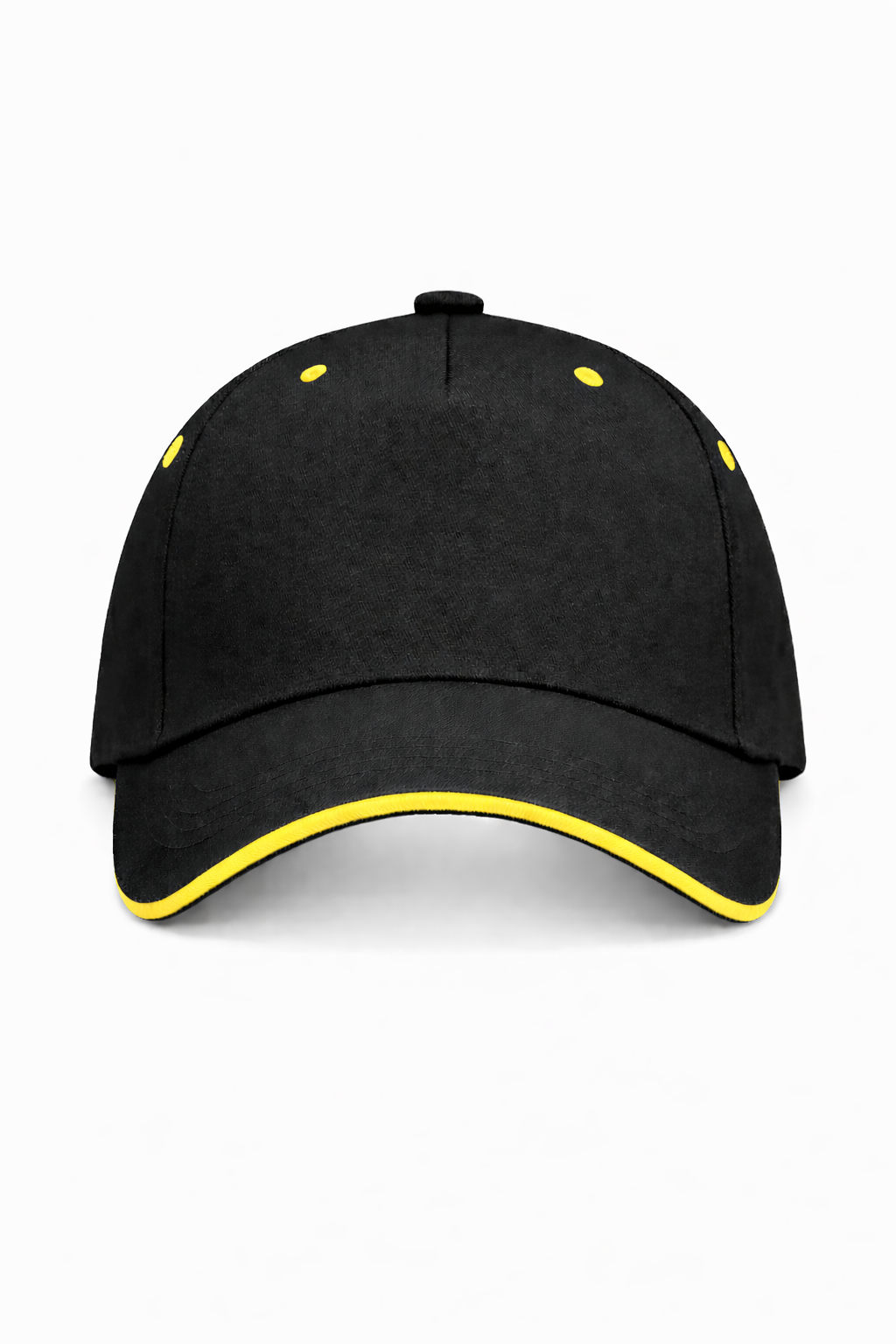 Cap met gele rand inclusief bedrukking